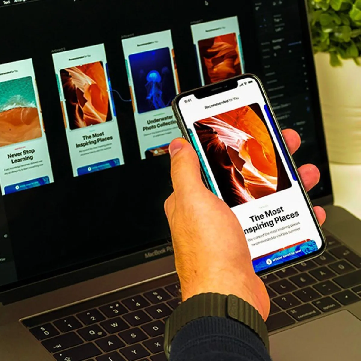 Mobile-first web design guide, responsive layouts on phone and laptop by Berlew Design Studio