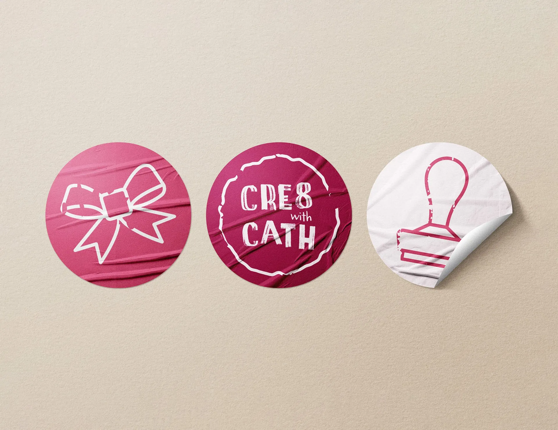 Create With Cath brand identity applied across craft products by Berlew Design Studio.