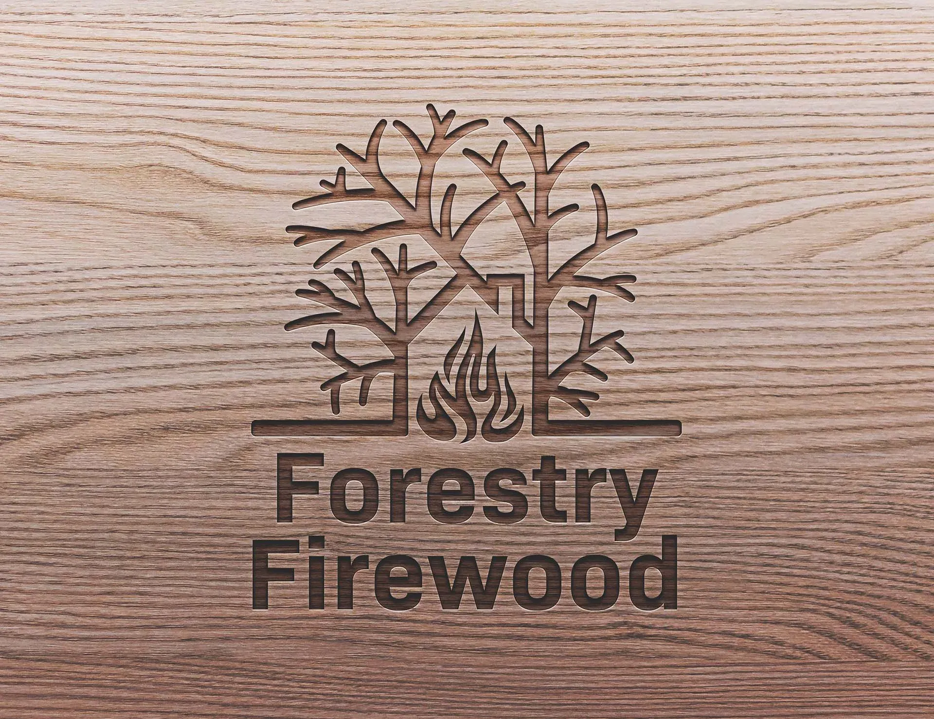 Forestry Firewood brand identity applied to signage and livery by Berlew Design Studio.
