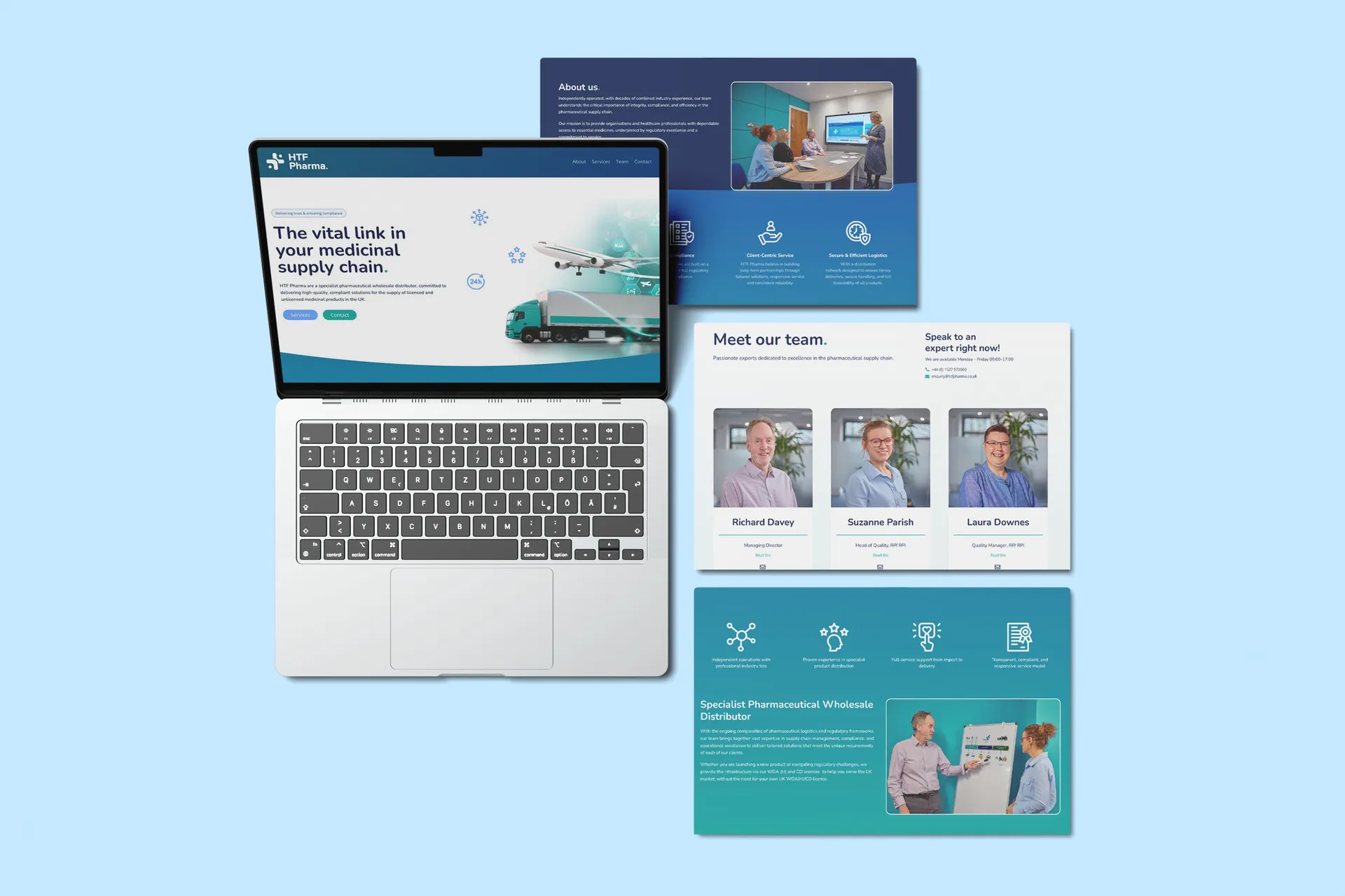 HTF Pharma brand and website designed by Berlew Design Studio.