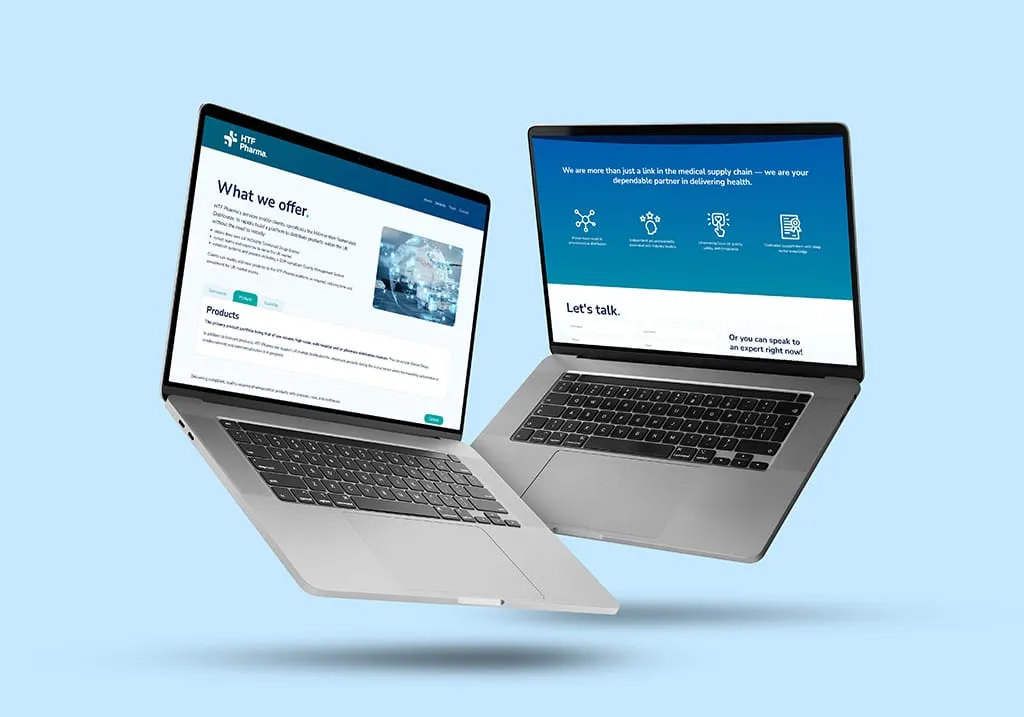 HTF Pharma website design by Berlew.