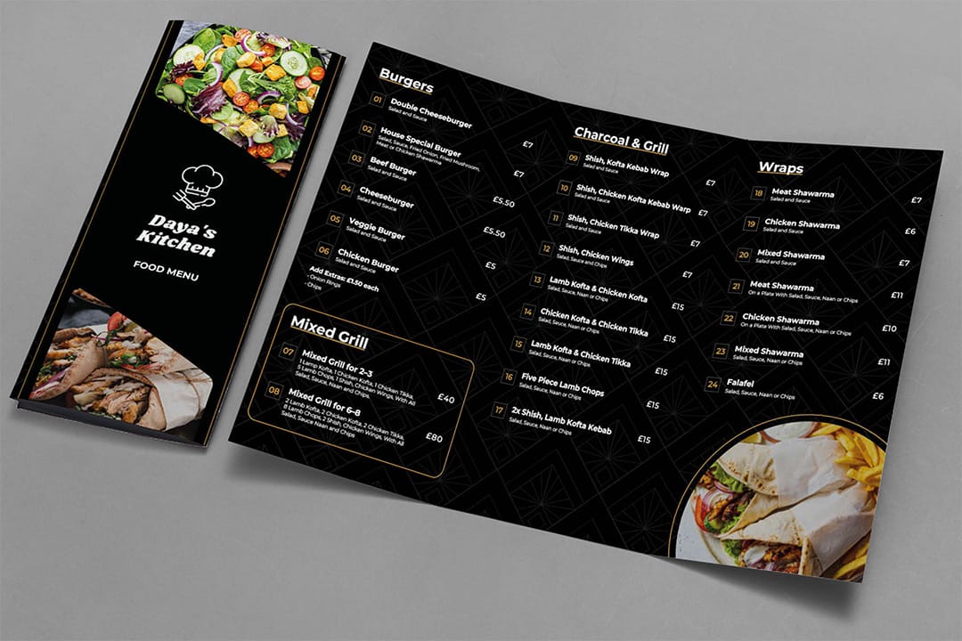 Dayas-Kitchen-Menu-Leaflet-Design